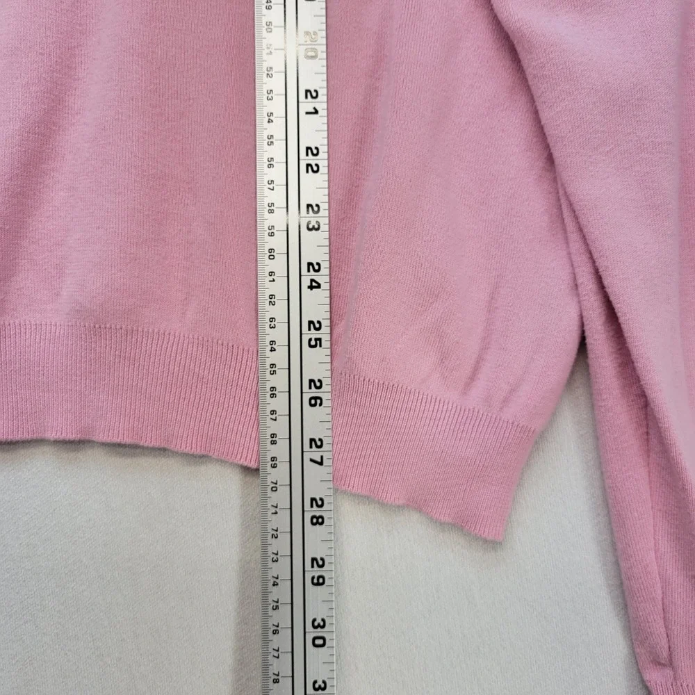 Polo Ralph Lauren V-Neck Sweater Mens Large Pink Pima Cotton Preppy Logo